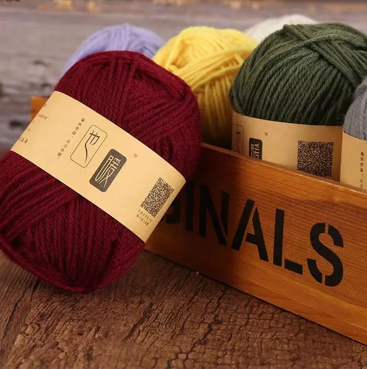 wholesale various colors soft diy thick 4ply crochet baby yarn milk cotton yarn for hand kntiing sweater hat scarf