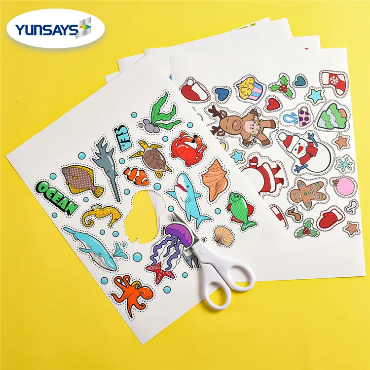 inkjet printing sticker label sheet waterproof memjet sheet glossy vinyl photo sticker paper a4 for inkjet printer
