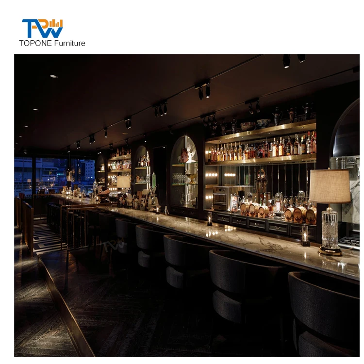 Vintage Old Classic Pub Bar Counter Irish Bistro Bar Interior Design Restaurant Furnitures