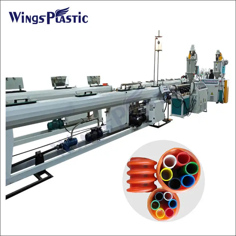 Plastic corrugated optic duct pipe extrusion machine line