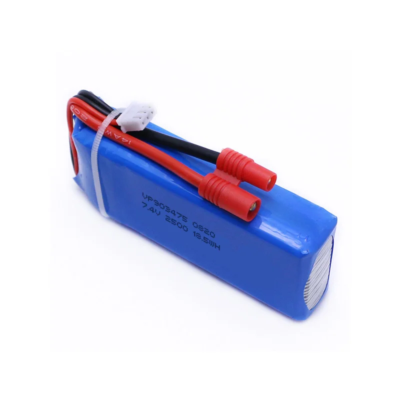 25A High Rate Discharge 7.4V 2500mAH 903475 2S1P Rechargeable Lipo Battery Pack For RC Car Truck