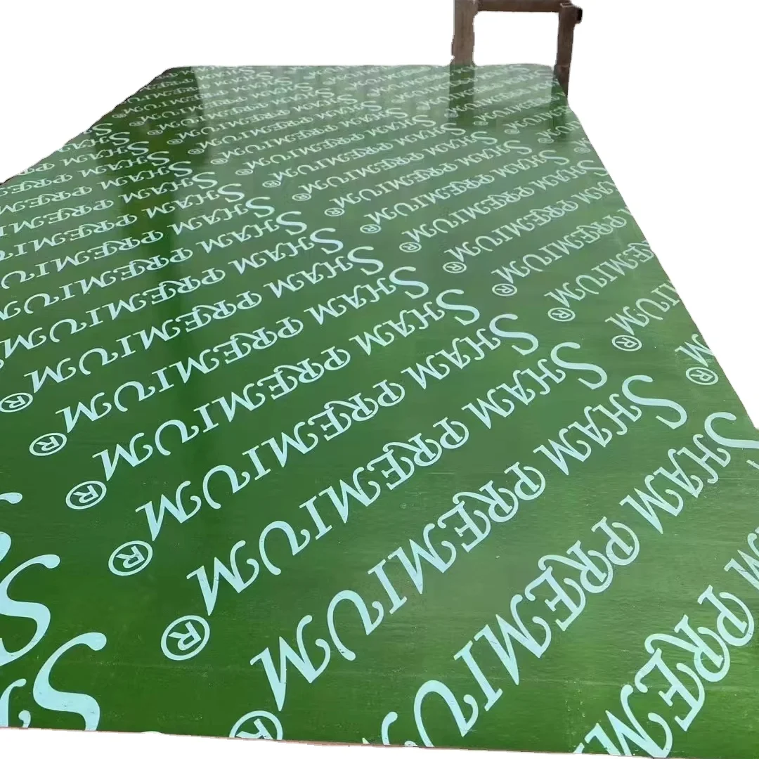 1-2 hot press PP green film faced plywood for concrete formwork