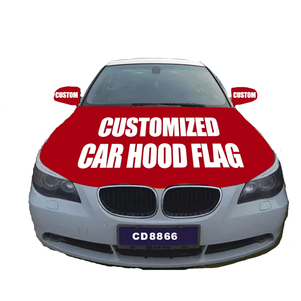 Custom Polyester Car Headrest Pennant Hanging Flag Rear View Mirror Cover Window Flag Car Head Rest Car Cover Flag