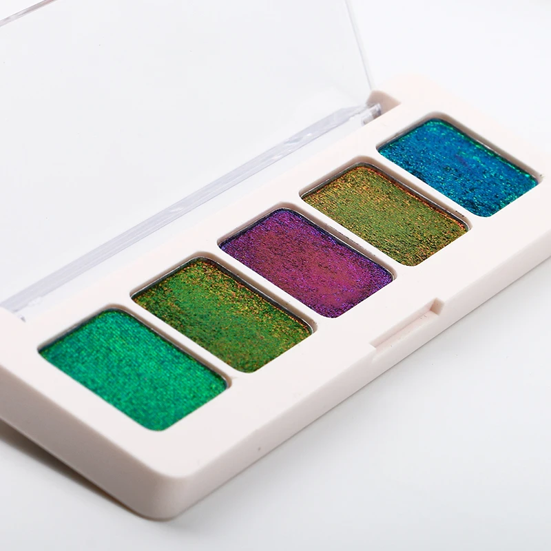 OEM duochrome веганские хамелеоновые пигментированные мерцающие тени для век хайлайтер многохромовые прессованные Палитра