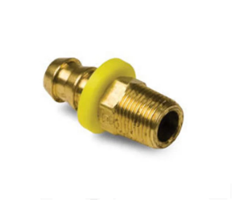 Brass color push- on hose barb rigid tube adapter
