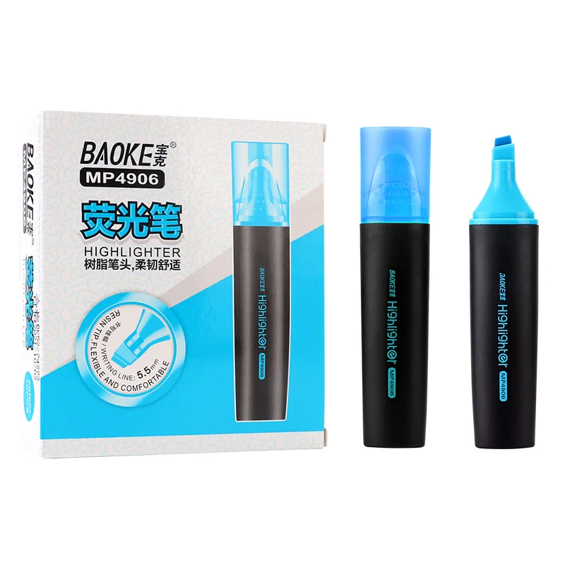 12 colors school highlighter plastic highlighter pen