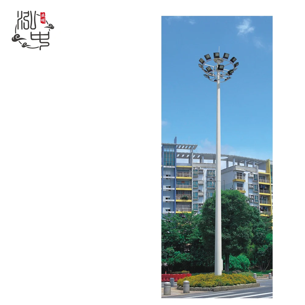 Factory priceCan be raised and lowe Q235 hot-dip galvanized 15m 18m 20m waterproof lightning protection stadium  high mast light