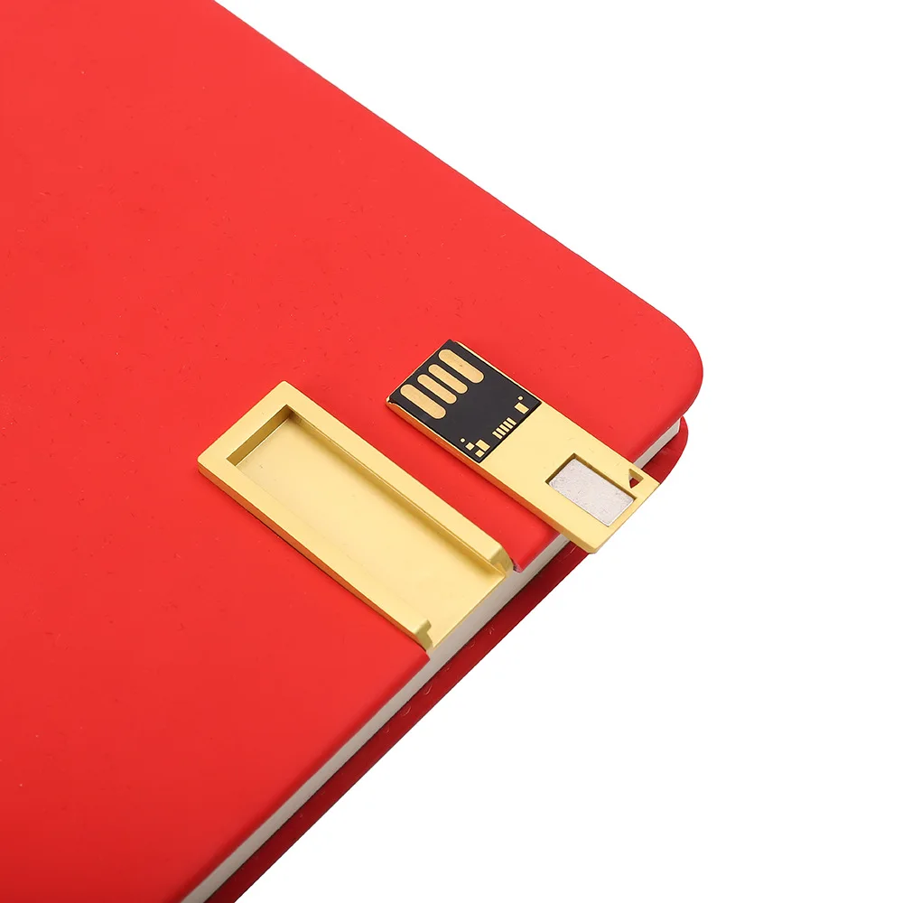 New Idea for Small Business 2024 Notebook Planner Diary with Stainless Steel Pen 16G Flash Drive USB for School and Businessmen