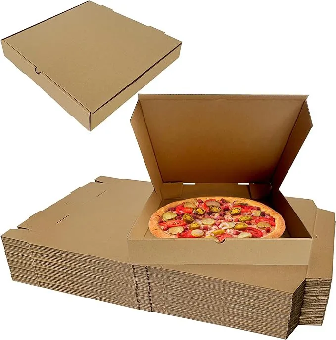 Food grade flute corrugated custom printed size caja para pizza design cardboard carton pizza box