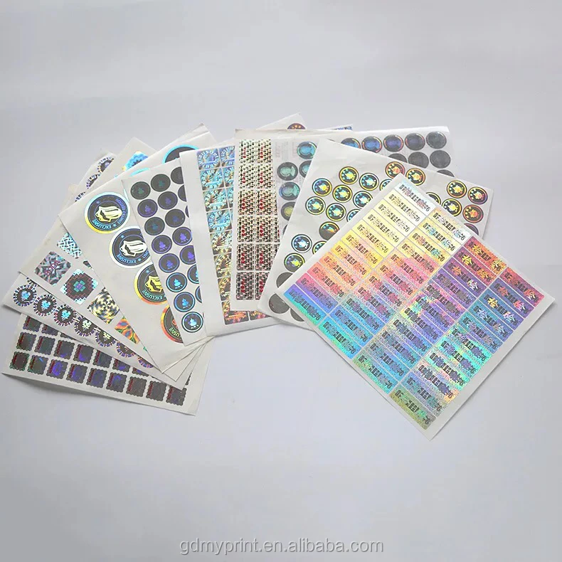 wholesale custom waterproof authenticity anti-fake hologram label sticker sheet