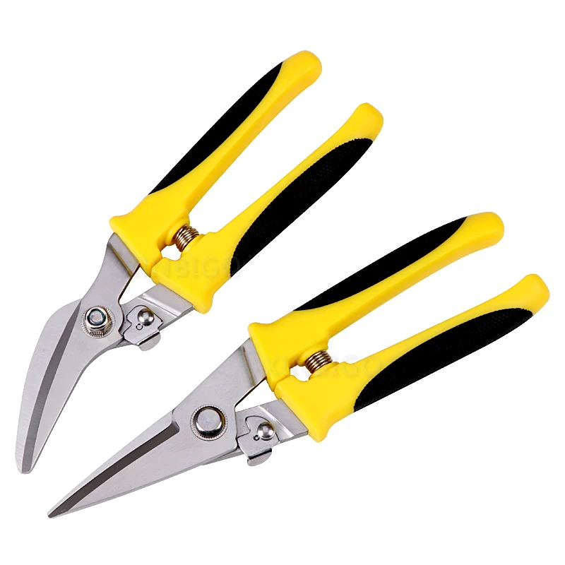 Factory direct sale wholesale TPR rubber handle cable wire cutter electrician scissors multifunction powerful tin snips