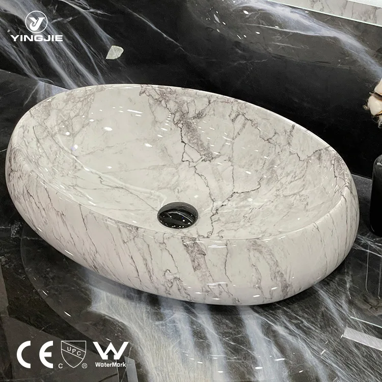 Fashion Design Counter Top Cabinet Porcelain Table Basin One Piece Hand Lavabo Square Wash Art Basin