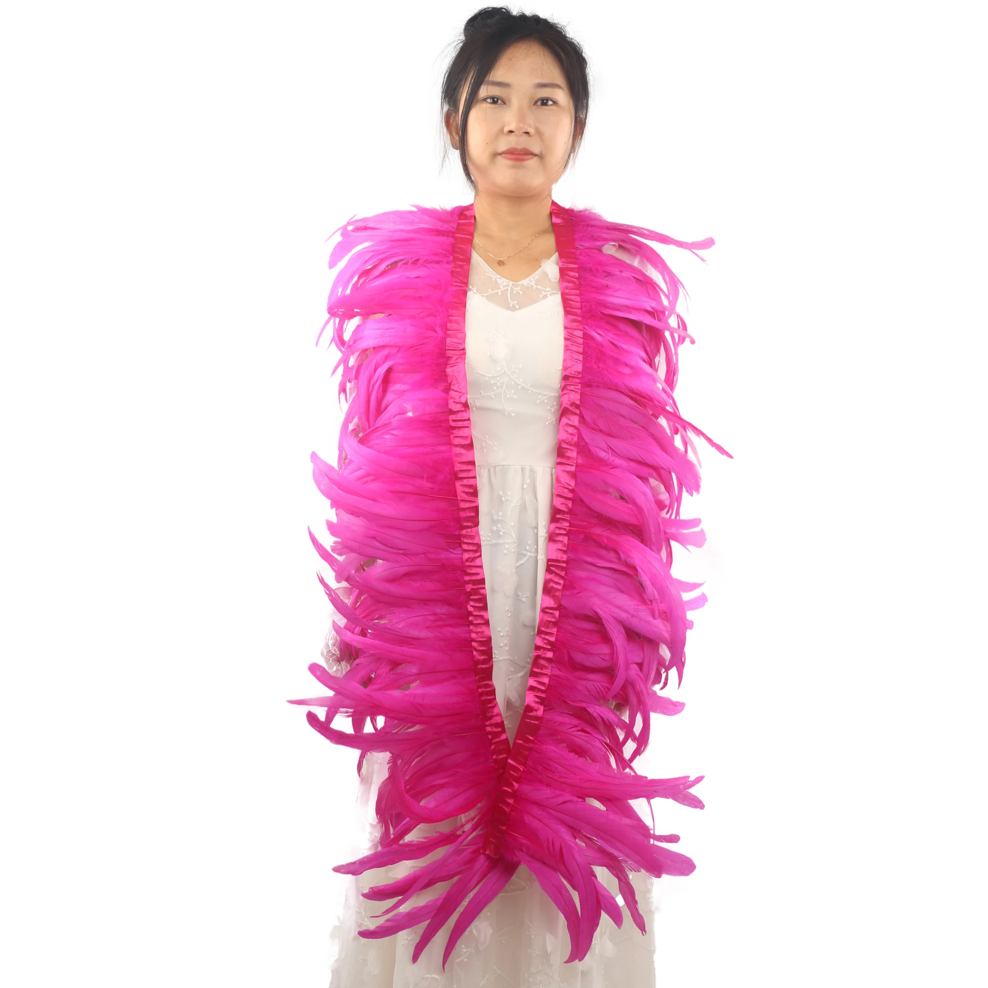 Wholesale Cheap 10-12inch Carnival Costumes Decoration Red Rooster Tail Feather Trimming