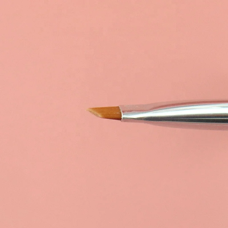 Black wood handle flat concealer brush Synthetic flat concealer brush private label severely flat And dense thin eyeliner brush