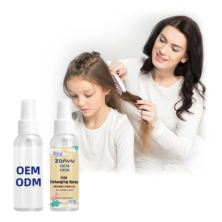Private Label Leave-In Kids Detangling Spray Moisturize Hair Detangler Spray Silkening Mist Hair Spray Orange + Vanilla