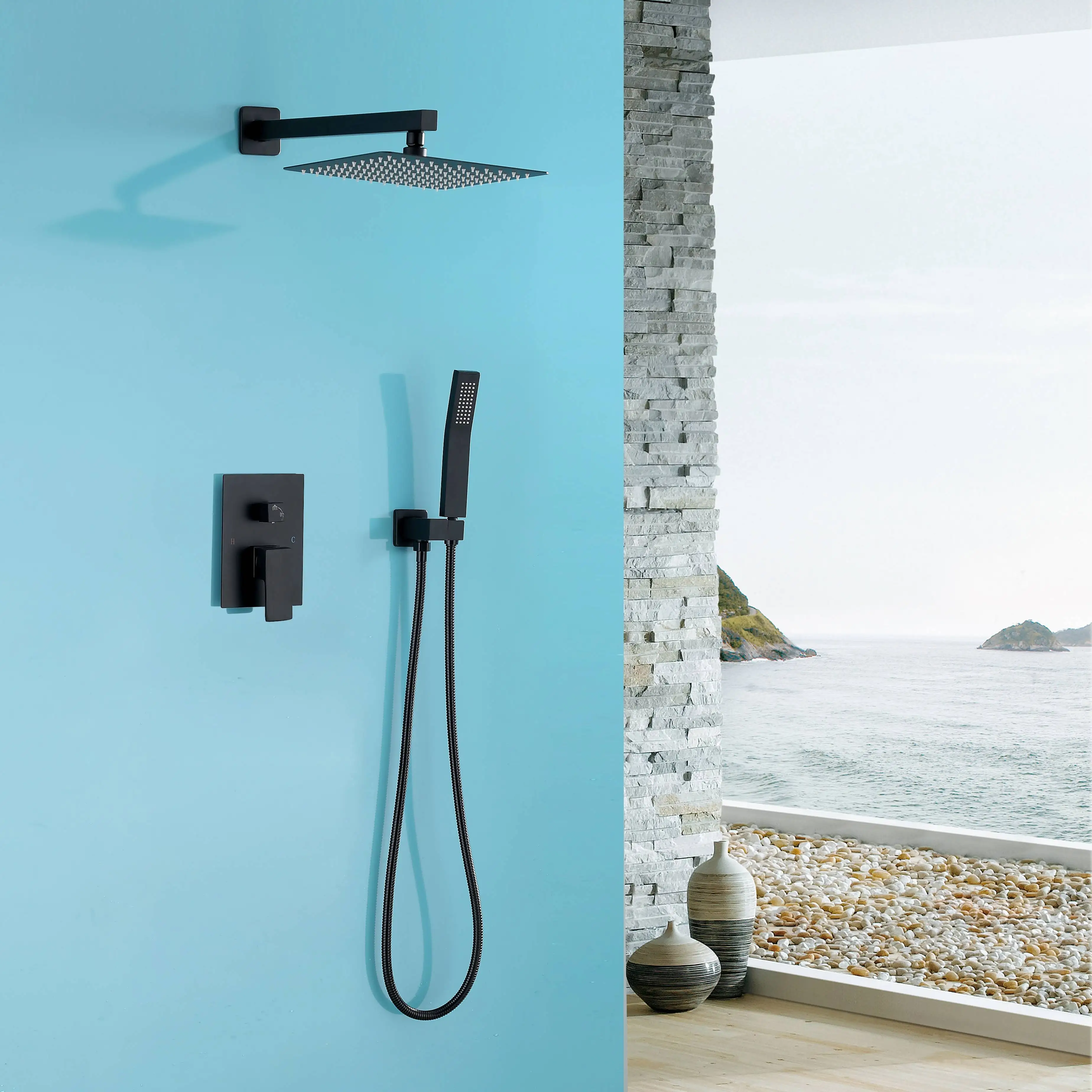  Black Brass Bathroom Wall Mounted