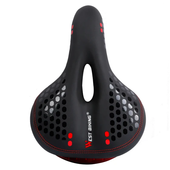 WEST BIKING Bicycle Saddle with Tail Light Widen MTB Cushion Road Bike Soft Comfortable Seat Hot Selling Light Bicycle Cushion