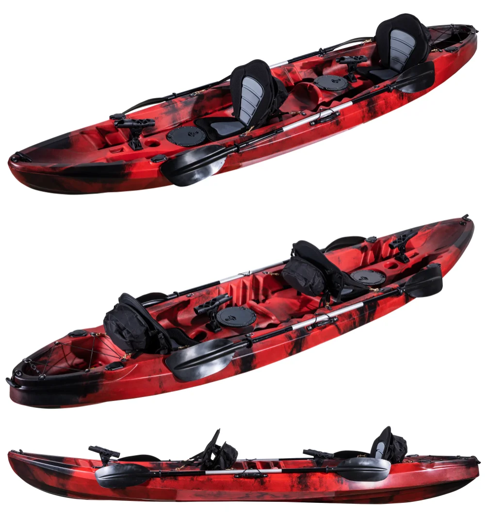 LLDPE plastic paddle fish Rowing Boats sit on top Kayak for 3 person/family