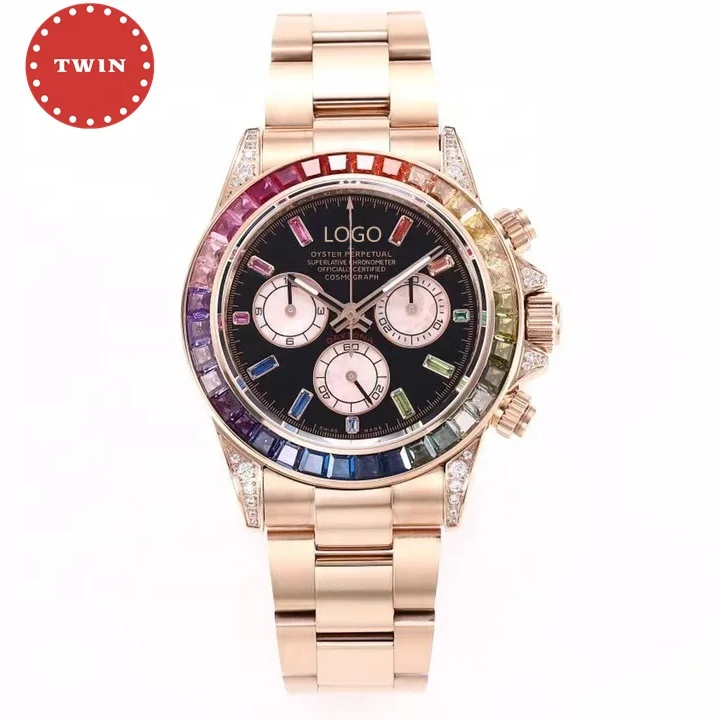 Diver RM watch BLF factory 116595 ETA 4130 movement 904L steel Scratch resistant sapphire Rainbow Diamond Crystal timing watch