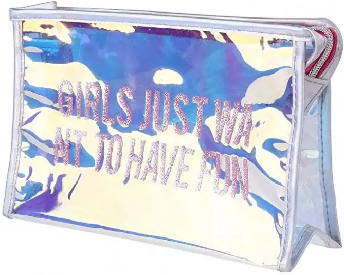 Fashion Hologram Pencil Case Stationery Pen Holder Small Cosmetic Bag Holographic Make Up Bag