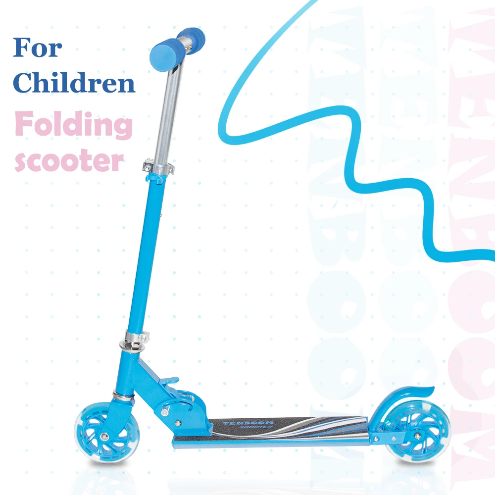 Scooters Foldable Portable Adjustable Height Kick Scooter with 2 LED Light Up PU Flashing Wheels