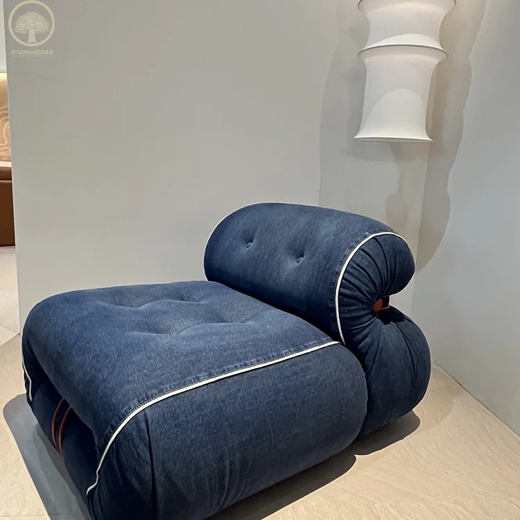 denim rest chair shaped chair with ottoman