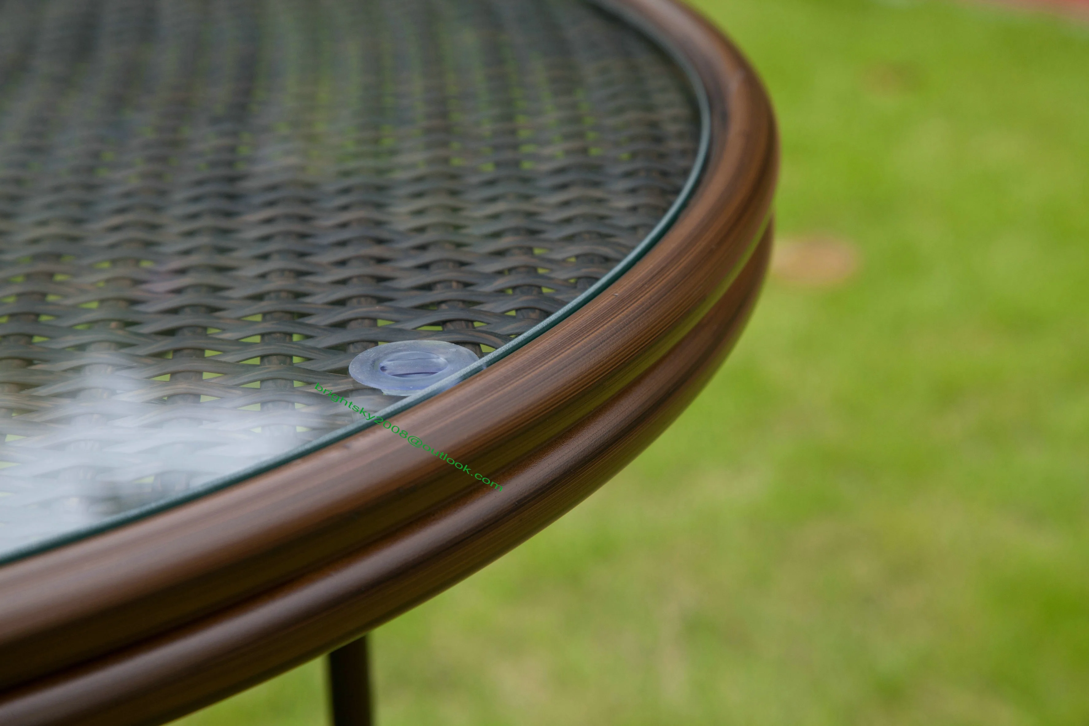 Outdoor Furniture High Quality  Bamboo PE Rattan Wicker  Bistro Cafe Garden Aluminum metal Patio Chair And Table Dining Set