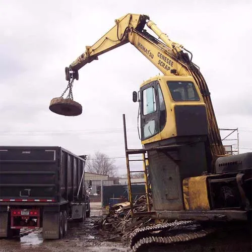 Excavator with Scrap Handling Magnet