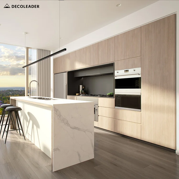 Australia Style White Kitchen Modular designs 2 PAC kitchen cabinet with island
