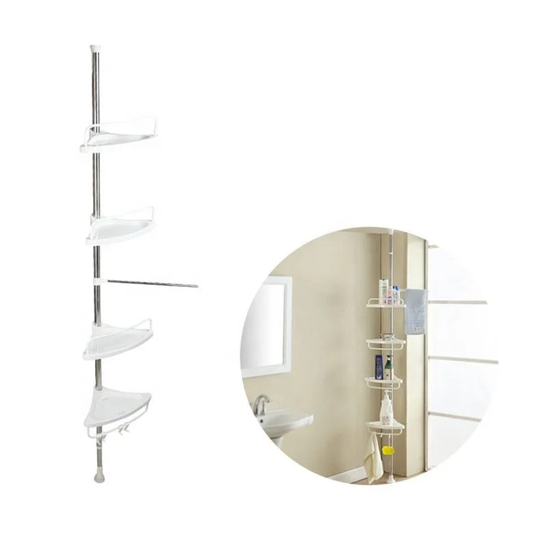 
Wholesale Manufacturer High Quality Stainless Steel Four Tiers Telescopic Shower Shelf 