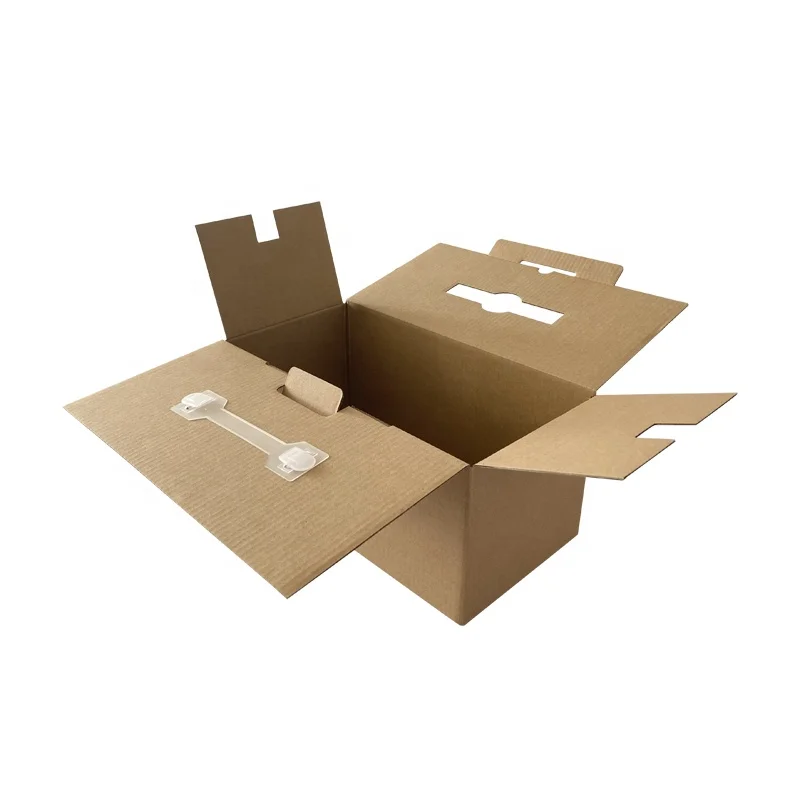 popular paper packaging manufacturer custom design corrugated foldable colorful handle fruit box stuff carton cheap paper box