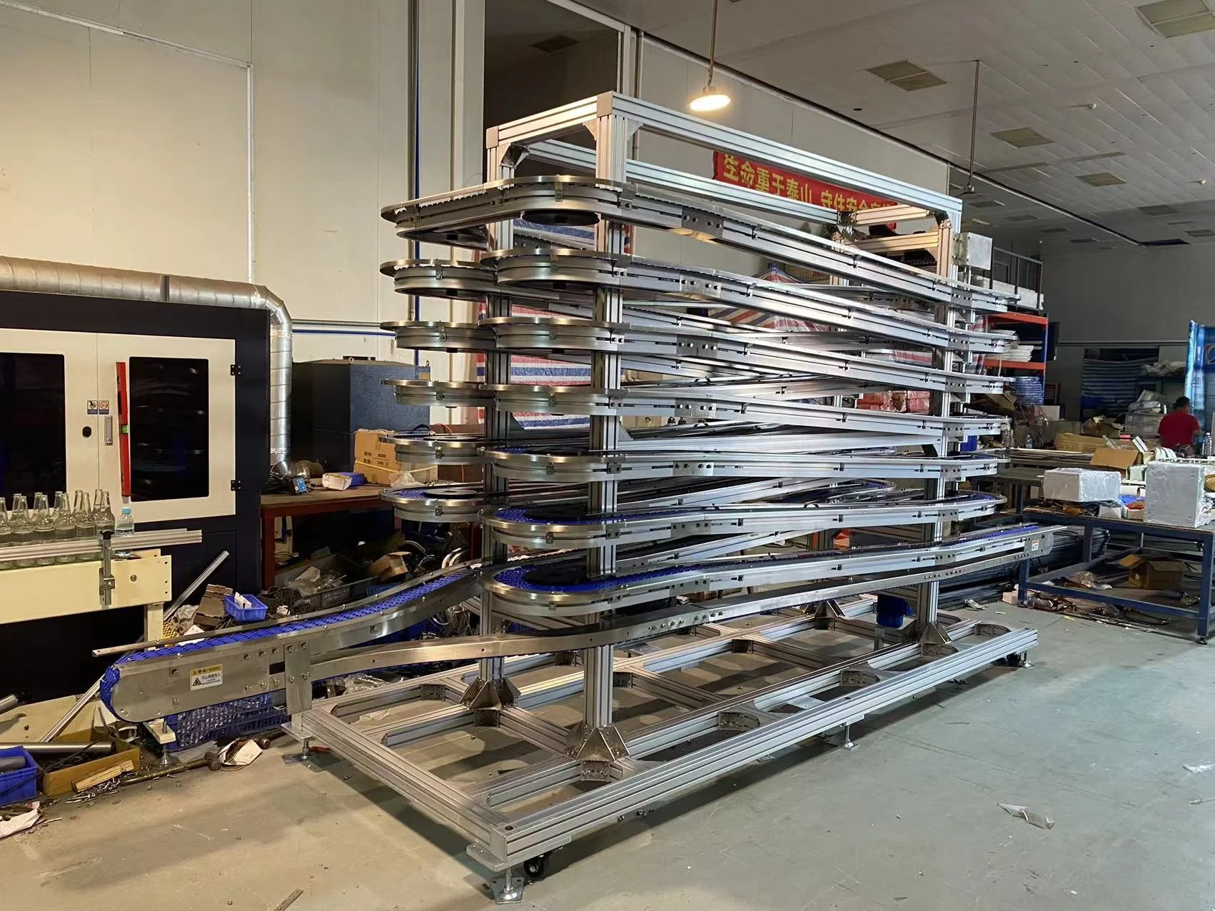 Buffer Conveyor of automation for accumulation purposes /Aluminum  buffering flexible link chain conveyor