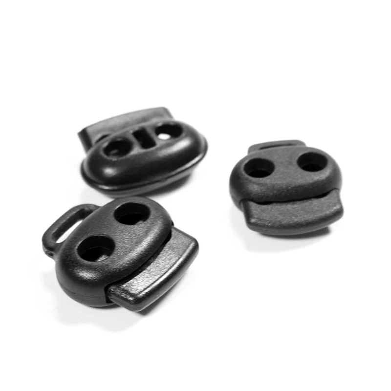 Factory Supply Double Hole Cord Lock Stopper Plastic Adjustable Cord Locks End Stopper for Garment Sportswear Gym Pants Shoelace