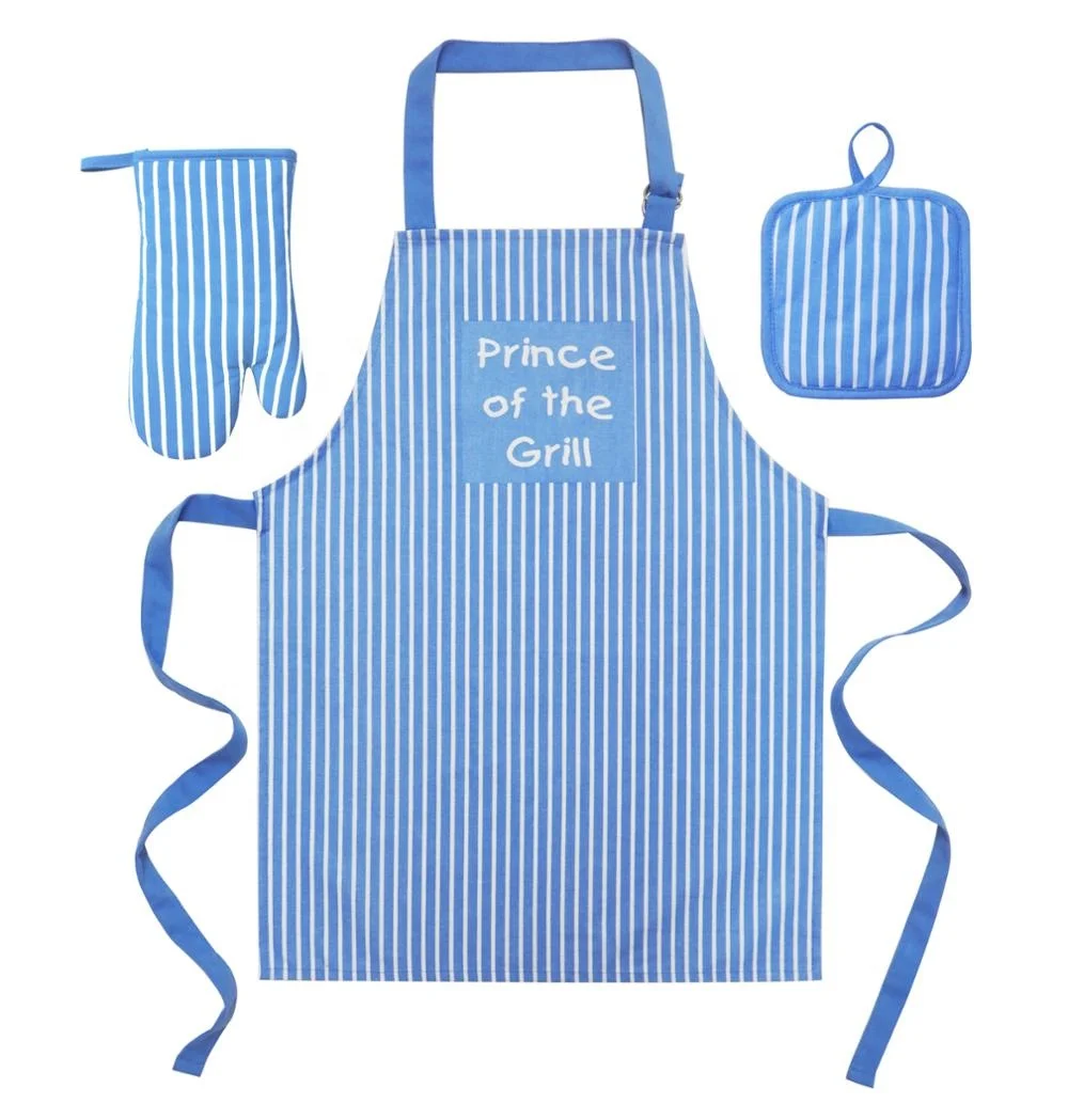 banking cooking bib custom logo embroidered cartoon children apron child hat set chef kitchen canvas kids apron