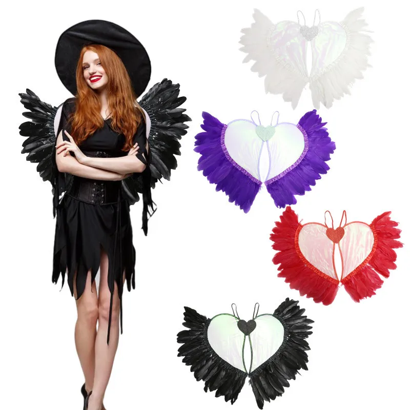 ZHLarge Feather Angel Wings White Feather Angel Wings Costume Butterfly Fairy Wings Costume for Women Girl for Home Party Wear