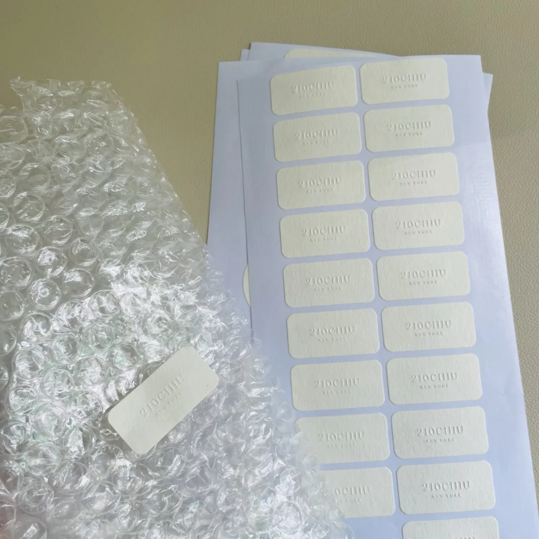 Custom Thank you stickers for small business custom decorative die cut round embossed letterpress business stickers