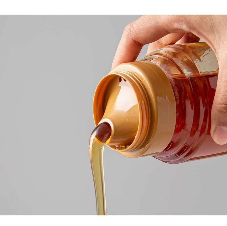 Factory Wholesale Transparent Plastic Honey Container Double Cover 300g 500g 1000g Honey Jar Bottle Packaging