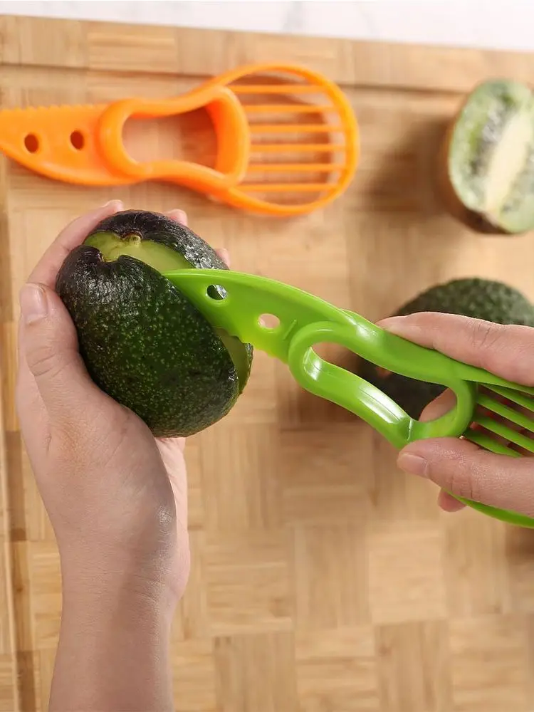 Avocado Slicer 6 In 1 Function Tool Storage Container Set for Kitchen Avocado Cutter with Green Chopper Fruit & Vegetable Peeler