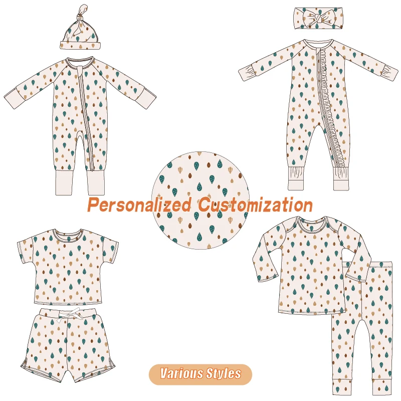 Custom Fashion Baby Outfit Infant Toddler Boy Girls Zippy Kids Drop Printing Jumpsuit Suit Cotton Winter Baby Romper Clothes