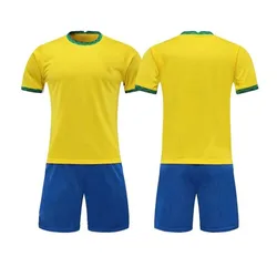 Breathable fast dry Brazil home and away football clothing wholesale customized adult children football jerseys high quality who