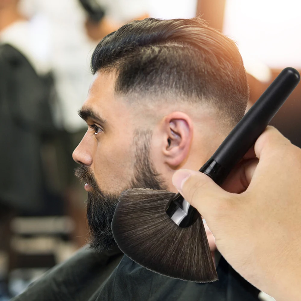 Barber shop exquisite fan-shaped Shan haircut brush broken hair sweep hair soft hair brush