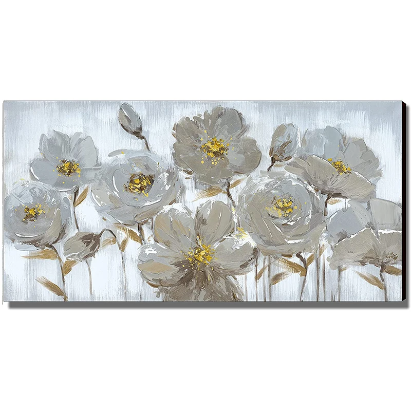 Handmade White Flower Oil Painting Adorns Bedroom Wall Painting Art Picture Abstract Oil Painting