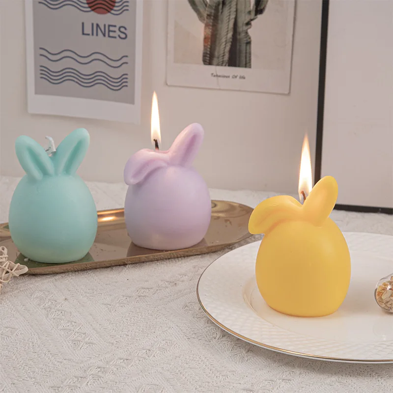 Wholesale Custom Private Label Easter Round Egg Rabbits Scented Candles