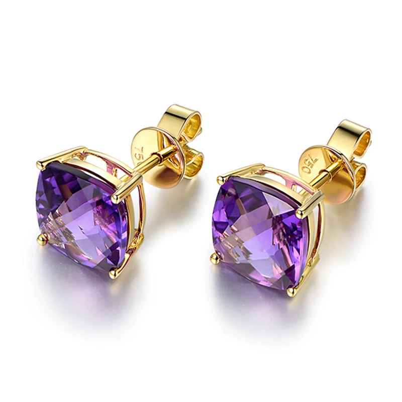 Sgarit гарнитур ювелирных украшений из природного Аметист Топаз камень earringswedding ювелирные изделия золота 18 карат 4.65ct инкрустированные серьги изготовленные на заказ цвет