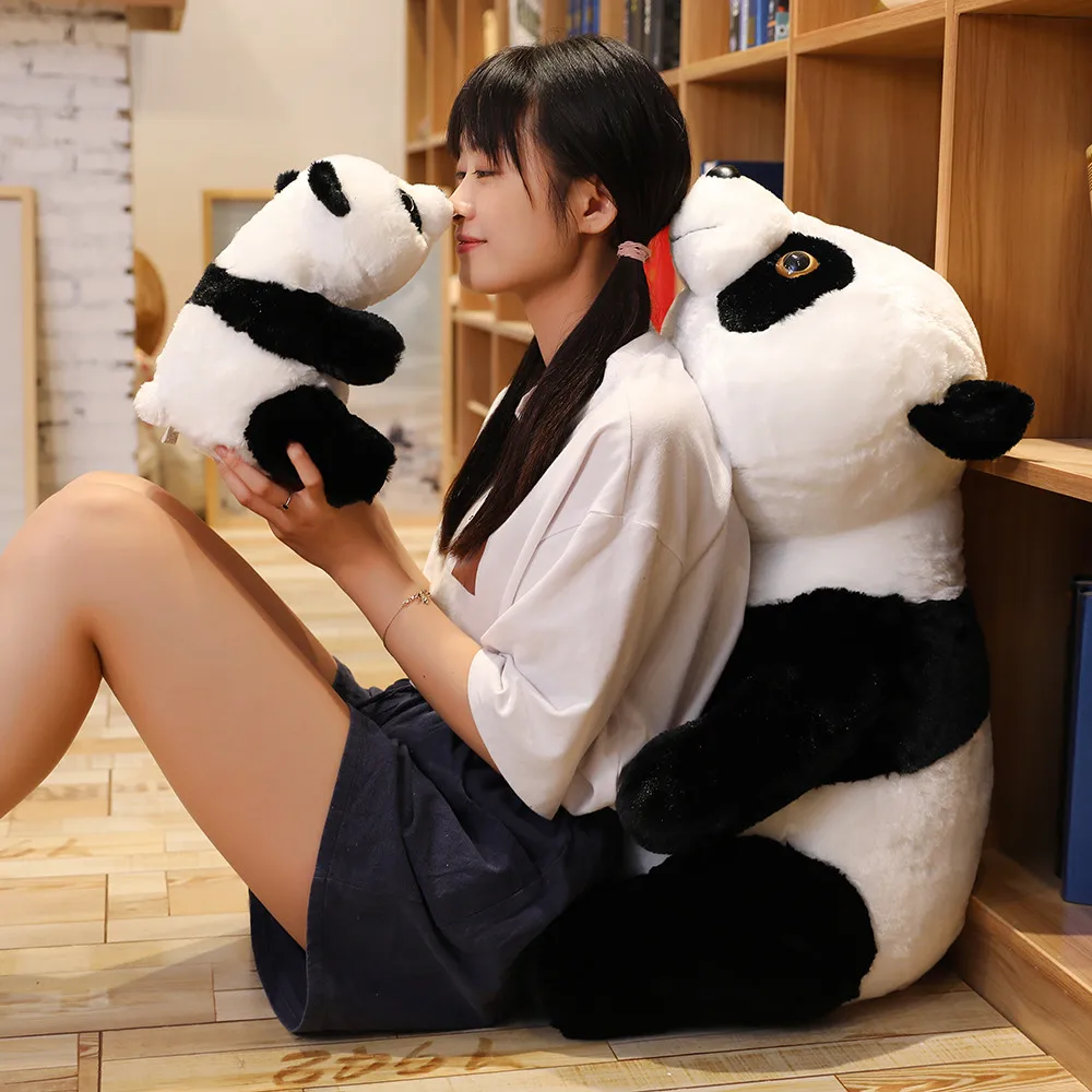 Yangzhou factory customization hot sale large size fashion lovable plush panda doll bolster with sitting posture