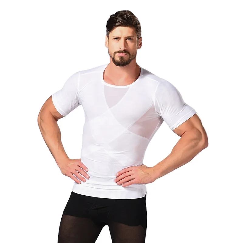 Hot sale men body shaper sports belly slimming compression corset t shirt for men shapers