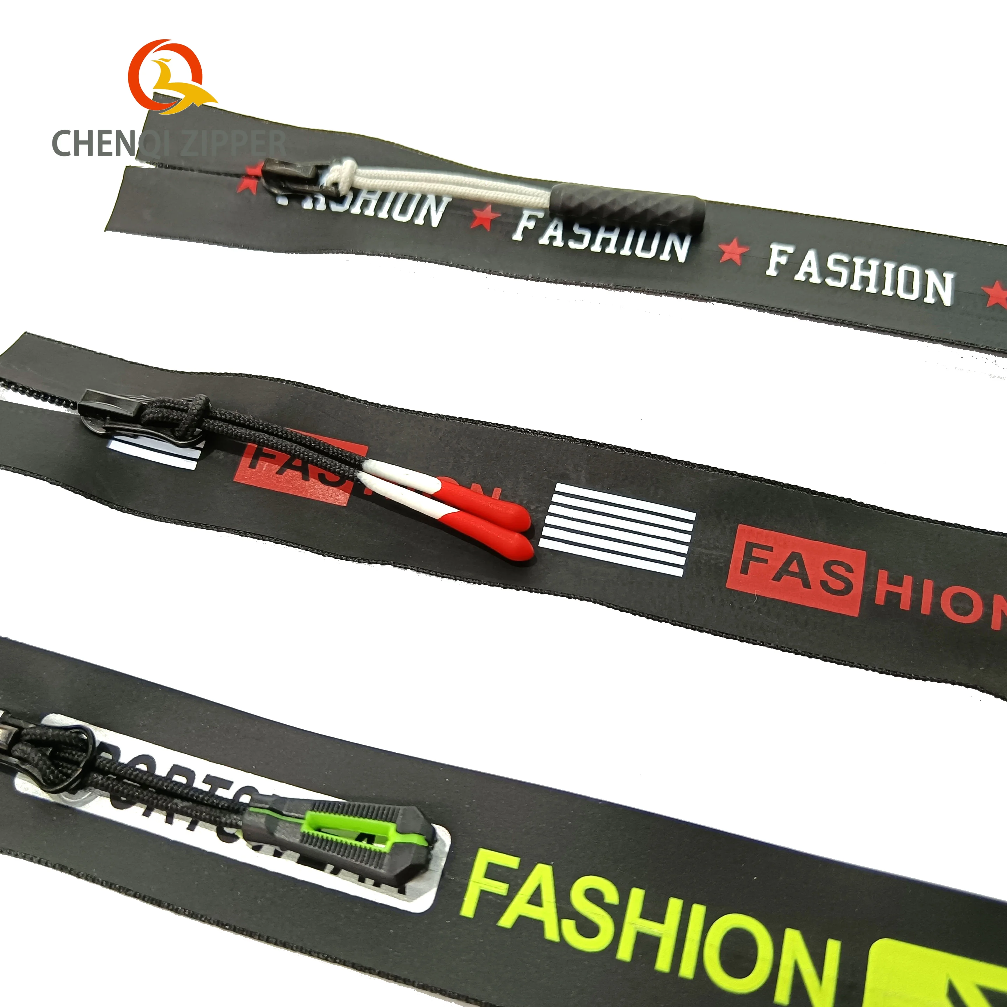 Tape Zippers 3# 5# 7# Garment Garment Custom Image Word Printing Sewing Waterproof Nylon PU Plastic Fast Delivery Clothes Zip