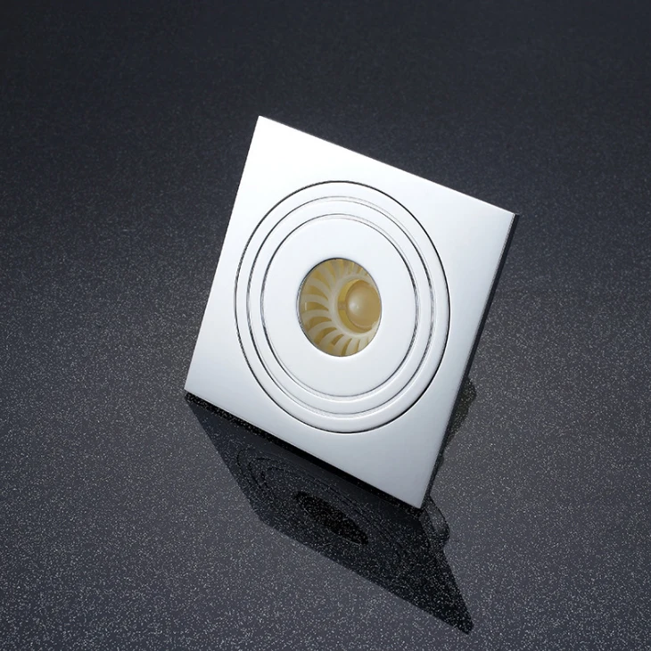 4 Inch Square Shower Floor Drain with Tile Insert Invisible Grate Cover Strainer Brushed Bathroom floor Drain