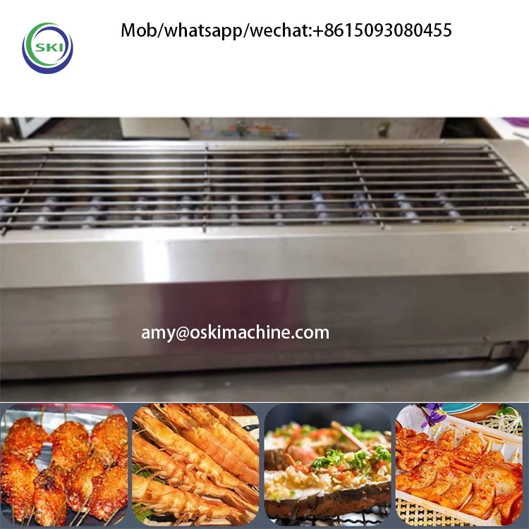 6 Burner Gas Cooker With Oven And Grill Chicken Kebab Making Machine