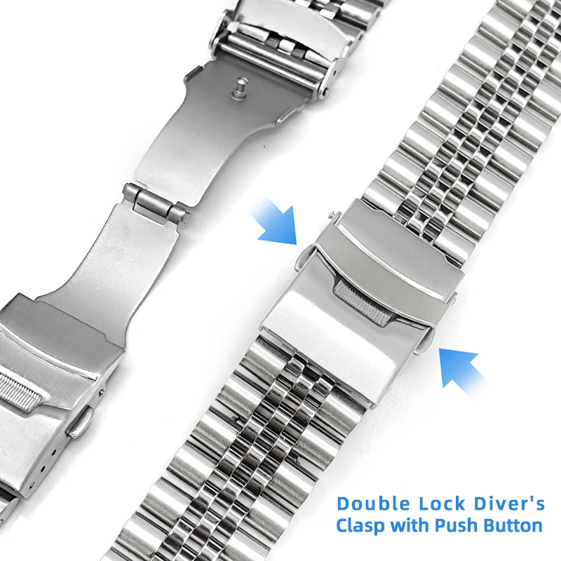 Custom Stainless Steel  Band Strap For Seiko SKX007 Five-piece links Watch Bracelet Diving  Brushed Finish With Tool Watch